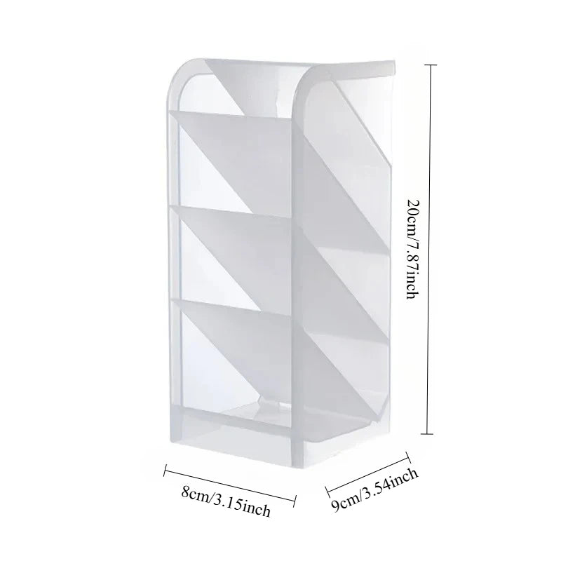Kawaii Creative Desktop Transparent Organizer Frosted Diagonal Pen Holder For Student School Office Storage Pen Holder