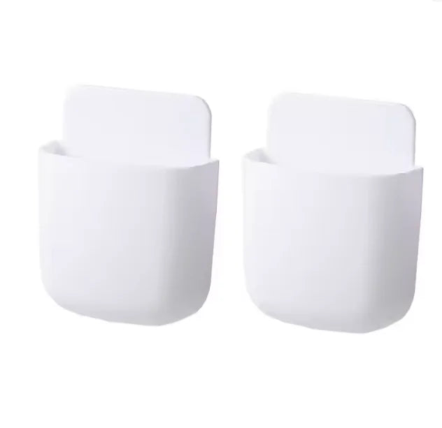Wall Mounted Storage Box Phone Charger Holder Stand Rack for Remote Control Air Conditioner TV - Mobile Plug Organizer Case