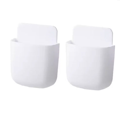 Wall Mounted Storage Box Phone Charger Holder Stand Rack for Remote Control Air Conditioner TV - Mobile Plug Organizer Case