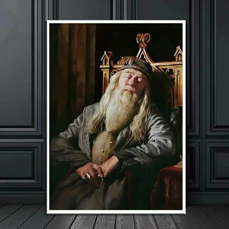 Headmasters Gallery Portraits Poster Print H-Hogwarts Professor Sleep Canvas Painting Wizard Magic School Poster Home Decor Gift