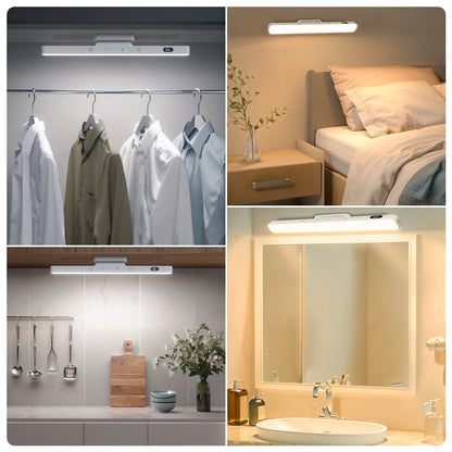 WILLED 5W Dimmable Mirror Lights 3 Colors Adjustable Makeup Light with 120 LED 2500mAh Rechargeable Under Cabinet Led Lights