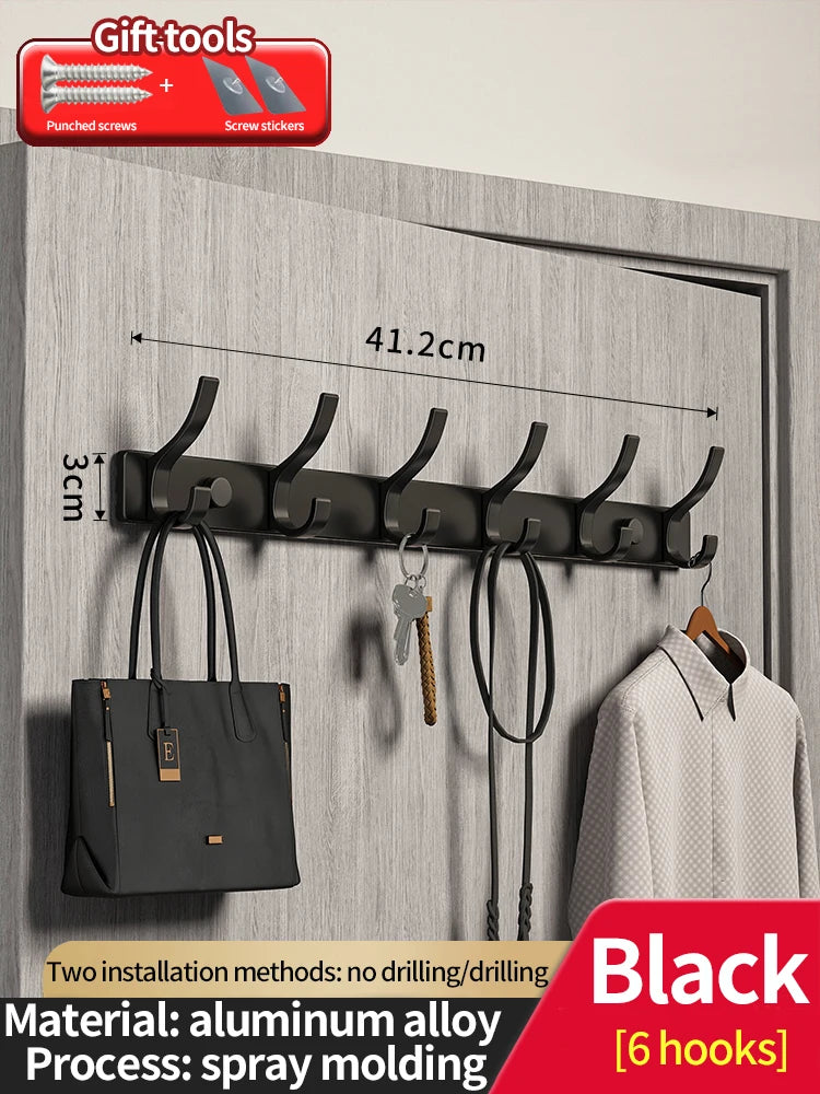 Punch-free Door Behind Hook Storage Wall Hanging Clothes Hanger Coat Hook no drill Hanger Bedroom Organizer Storage Kitchen Acce