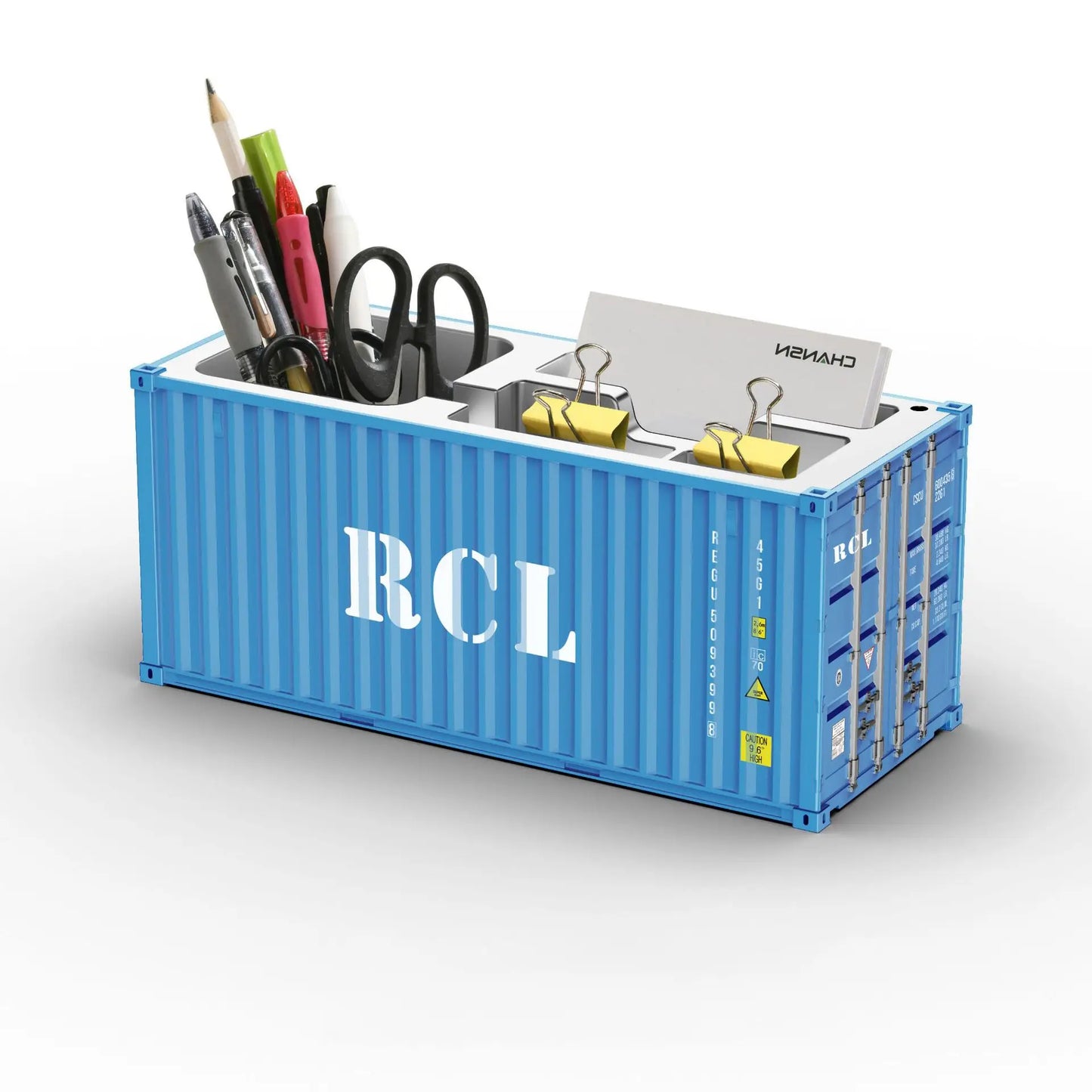 Miniature Realistic Shipping Container Model Simple Multifunctional Office Desktop Pen Holder Storage Box Home Decor Craft