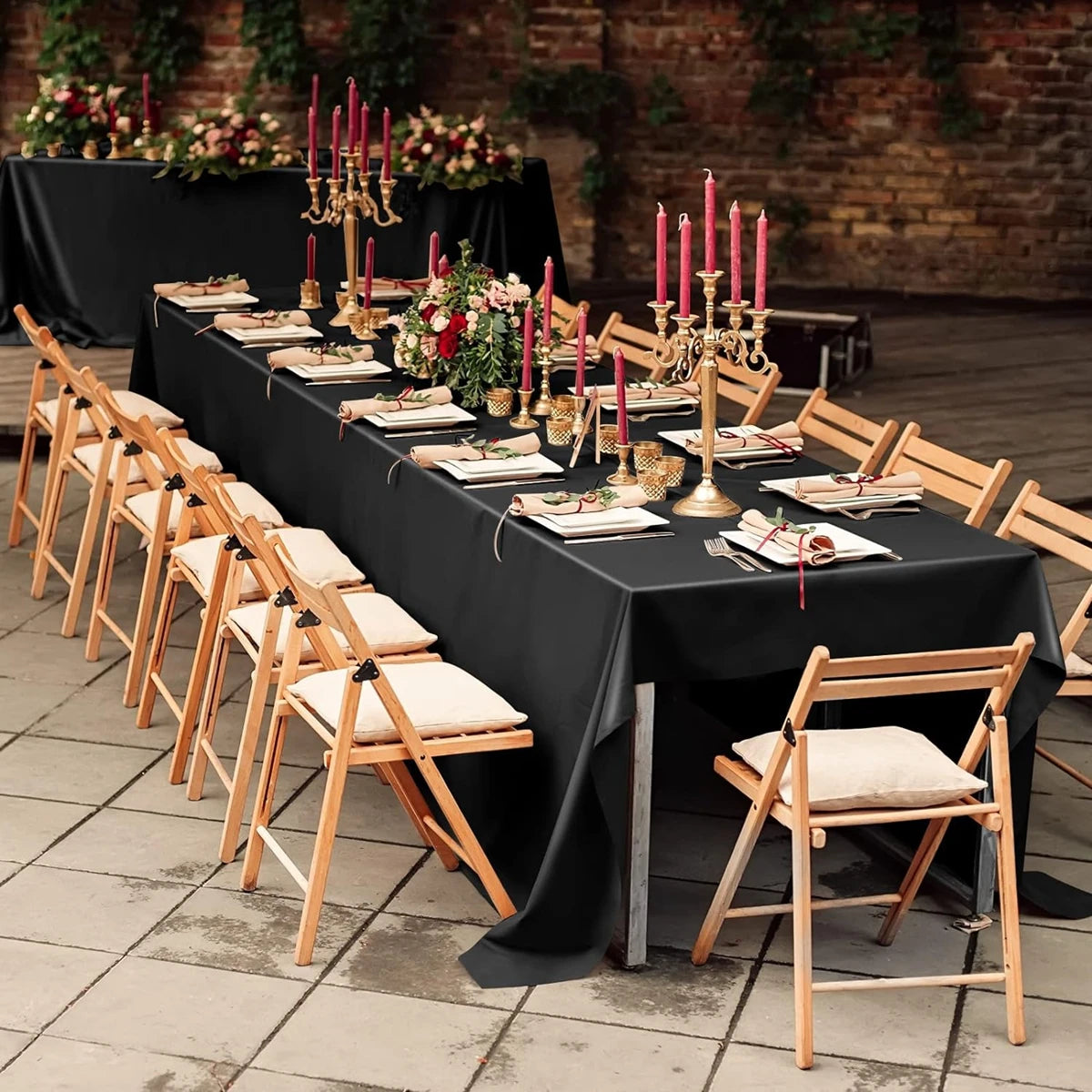 Rectangle Tablecloth Satin Table Cloth Bright Smooth White Pink Solid Color Table Cover Wedding Party Supplies Table Decors
