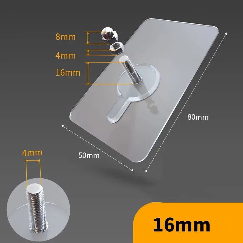 2-10pcs Punch-Free Screw Stickers Wall Picture Non-Marking Hook Invisible Traceless Picture Hanging Kitchen Bathroom Hanger Hook