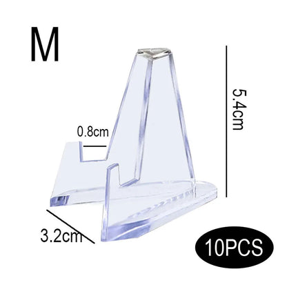 Acrylic Display Holder Transparent Triangle Commemorative Coin Small Photo fram Card Holder Rack Phone Stand Home Decor