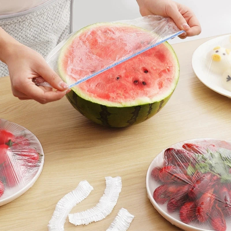 Reusable Disposable Food Cover Plastic Wrap Durable Elastic Food Lids for Bowls Elastic Plate Covers For Kitchen Food Saver Bag