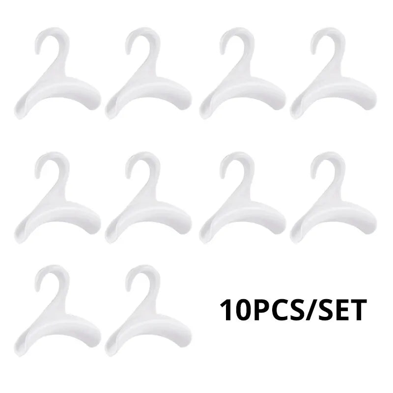 10pcs Widen Plastics Hanger Connection Hook Stackable Space Saving Storage Multifunctional Bag and Hat Hanging Rack