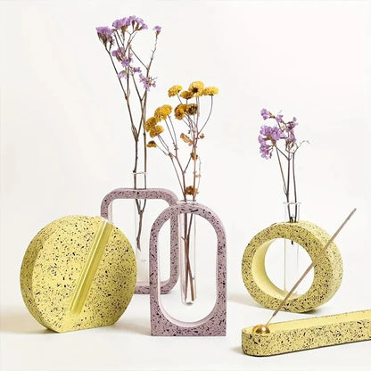DIY Arched Flower Pot Silicone Mold Rectangular Round Craft Gift Hydroponics Vase Making Plaster Resin Casting Molds Home Decor