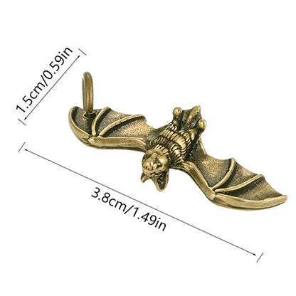 Miniature Antique Brass Lucky Nine Tailed Fox Figurines/Bat Ornament Copper Animal Mini Office Desktop Crafts Home Decor