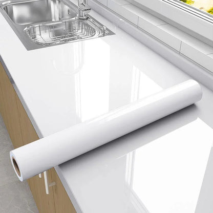 Kitchen countertop White Self-adhesive Wall Wallpaper Self Adhesive Autohesion Wallpapers Home Decor Waterproof Cabinet Sticker