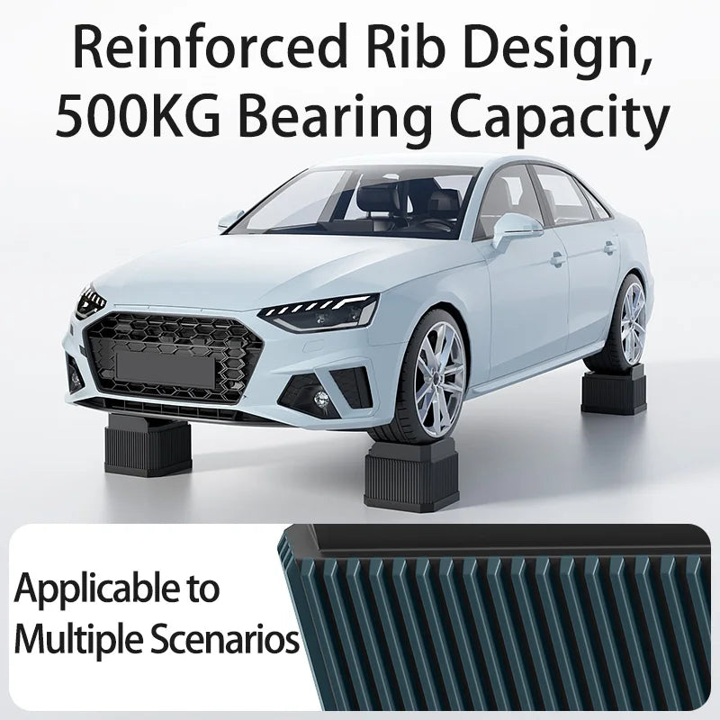 Adjustable Height Furniture Risers - High Load - Bearing, Triple Anti - Slip for Sofa, Bed & Desk