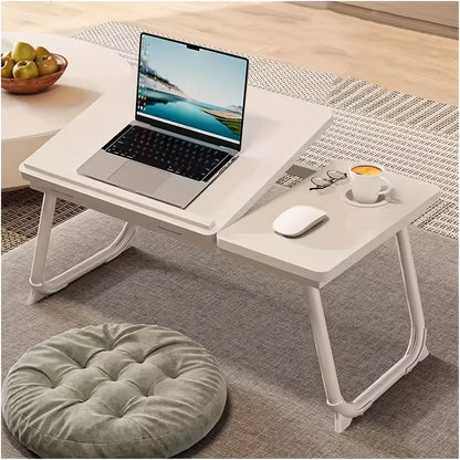 Portable Bed/Sofa Table, Sofa Tray, Home Desk, Breakfast Tray with Cup Holder, Bedside Laptop Stand, Foldable Bed Table