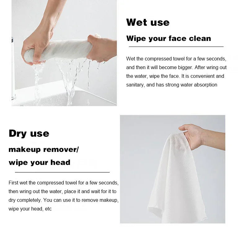 10PCS Set Compressed Towel Travel Quick-Drying Towel Trip Disposable Hotel Washable Cloth Towel Napkin Washcloth Outdoor Travel
