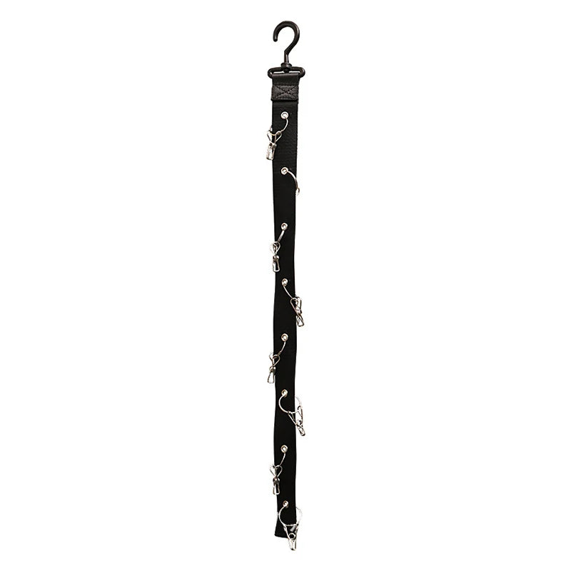 Rotating Hanging Rope Organizer - No Drill Closet Hat Rack for Dorm, Vertical Space Saver with 8 Hooks