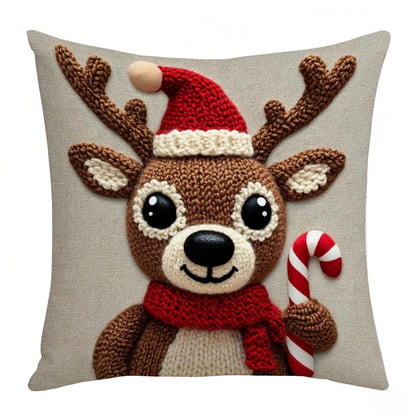 45cm Grey Red Christmas Pillowcase Cartoon Santa Snowman Elk Sofa Cushion Cover Home Bed Car Decor Merry Christmas 2025 2026