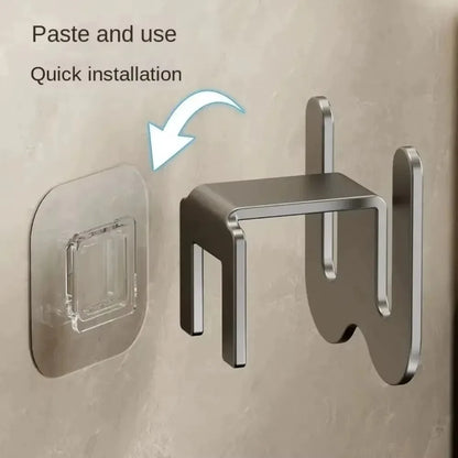 Non Perforated Simple Shoe Storage Rack Bathroom Door with Drainage on The Back Wall Bathroom Slipper Rack Wall Mounted Hook