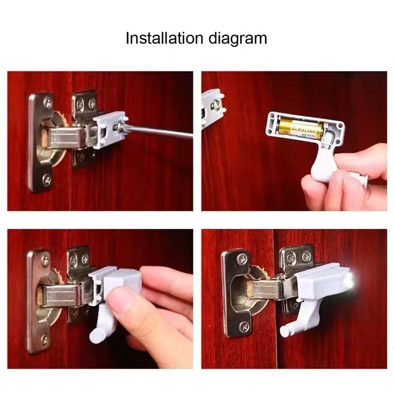 10Pcs/Set Kitchen Cupboard Lights LED Inner Hinge Lamp Lighting for Bedroom Wardrobe Closet Under Cabinet Lights Night Light