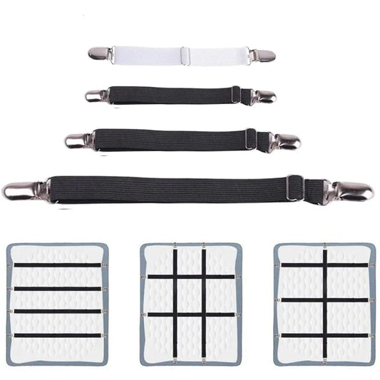 Bande de fixation élastique pour drap de lit 4 pièces/ensemble pinces pour drap de lit ceinture réglable support de couvertures