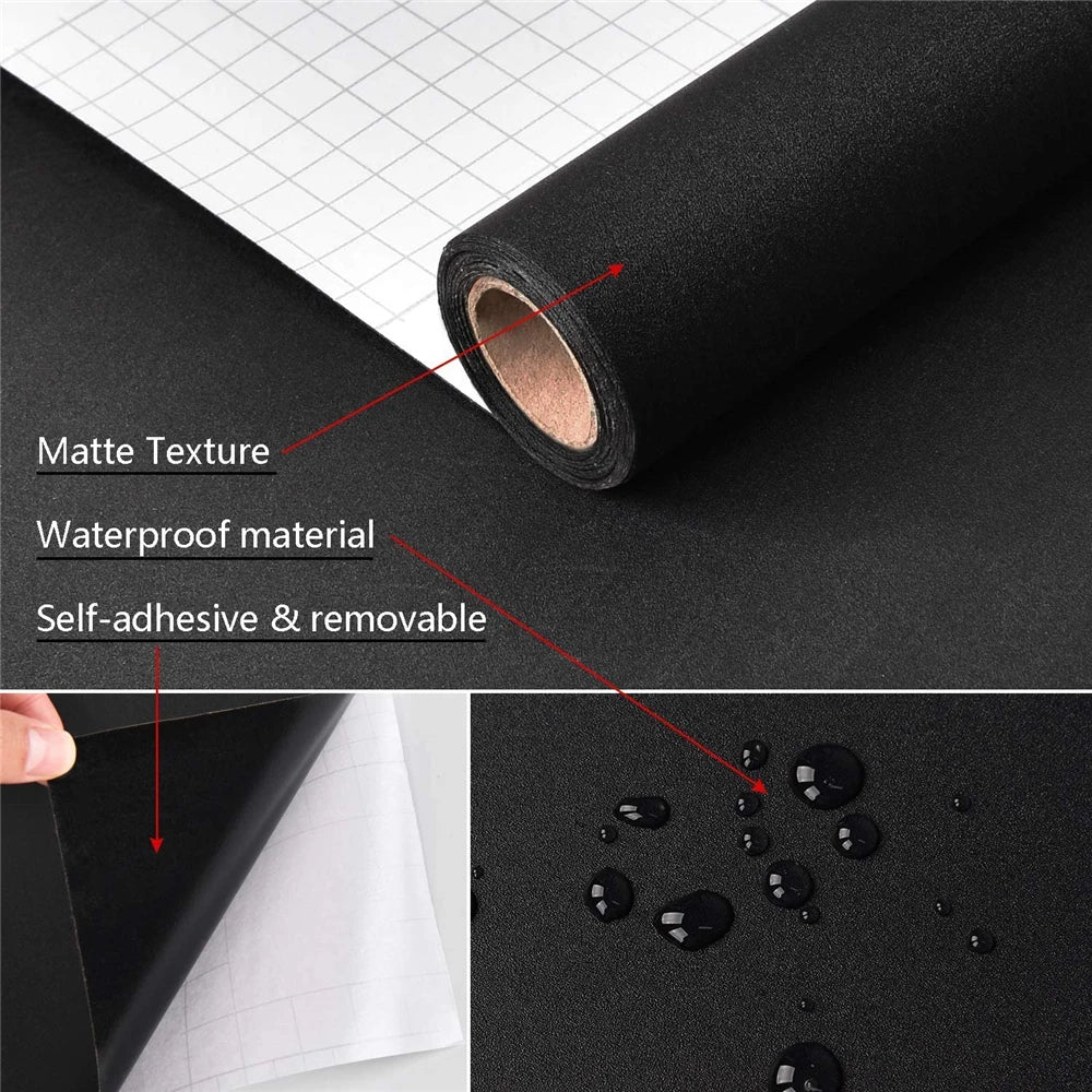55cm Width Waterpoof Matte Wallpaper White Vinyl Self-Adhesive Stickers for Wall Furniture Livingroom Contact Paper Home Decor