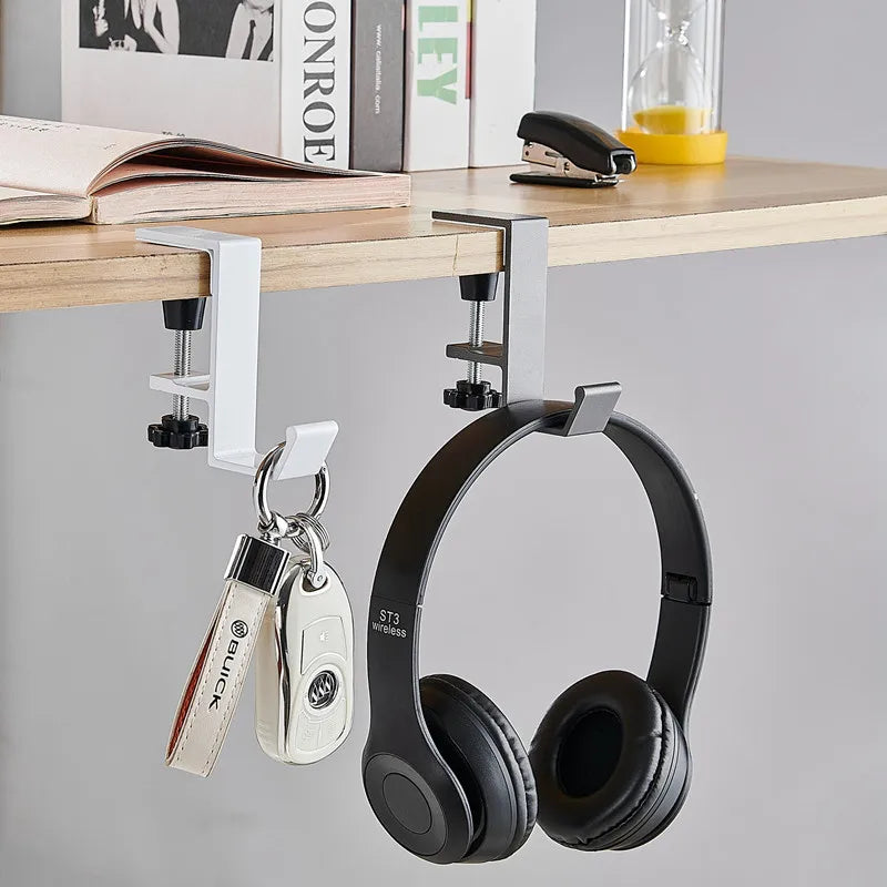 1/2pc Adjustable Desk Edge Hook Gaming Headset Desk Hanger Backpack Storage Hanging Hook Holder Punch-free Home Universal Hook