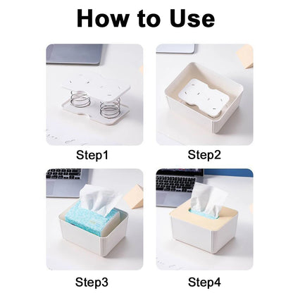 Tissue Box Tissue Dispenser Spring Automatic Lift Spring Loaded Tissue Box Office Home Kitchen Toilet  Bracket Kitchen Organizer