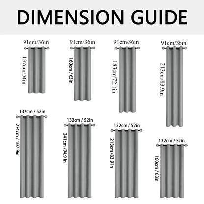 2pcs Modern 100% Blackout Solid Curtains, Window Curtains for Living Room, Bedroom, Kitchen, Home Decoration, Privacy Draps