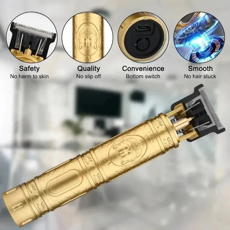 Vintage USB Fast Charging Cordless Hair Clipper Trimmer Professional Barber Electric Shaver Portable Hair Cutting Machine