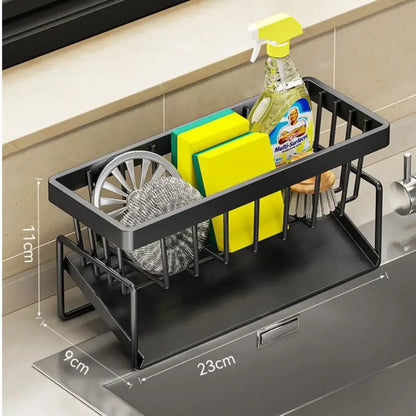 Sponge Draining Rack – Dishcloth & Dishwashing Liquid Storage, Kitchen Organizer