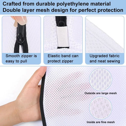 Shoe Washing Bag,  Storage Bag Mesh Shoe Laundry Bags with Zip Closure for Sneakers, Running Shoes, Socks, Bras Organizer