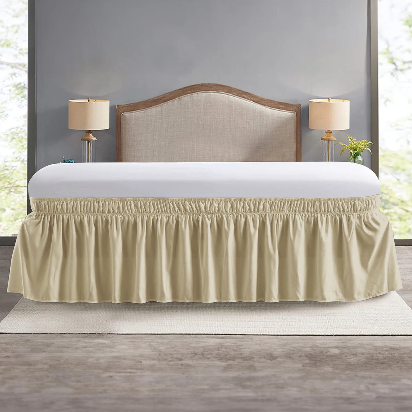 Elastic Bed Ruffles Bed Skirt Soft Comfortable Wrap Around Fade Resistant Bed Cover Without Surface Couvre Lit Bed Protector