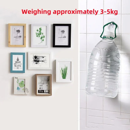 10/50pcs Self-Adhesive Hook Strong Adhesive Picture Frame Nails Hooks Transparent Seamless Wall Hangers Hanging Clock