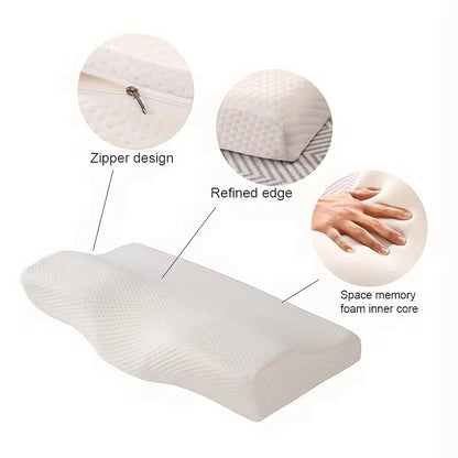 Butterfly Memory Pillow, Suitable For Side Sleepers, Orthopedic Neck Sleep Pillow, Ideal For Side Lying And Back Support.