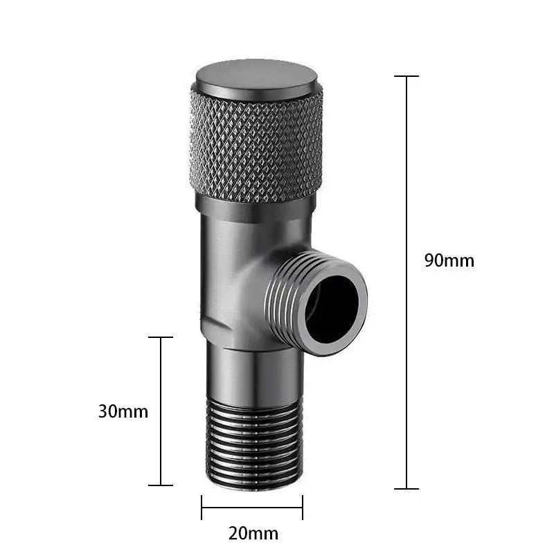 4 Points Faucet Inlet Valve G1/2 Brass Triangle Valve Heater Water Stop Valve Bathroom Toilet Washing Machine Universal Switch