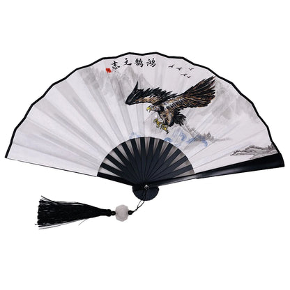 With Tassel Art Craft Style Foldable Hand Fan Portable Folding Fan Wedding Party Photo Props Guest Gifts Home Decor Craft