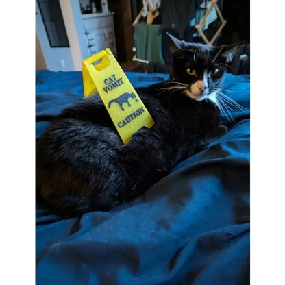 1pc Cat Vomiting (wet Ground) Sign Funny Sign Cat Dog Vomiting Sign