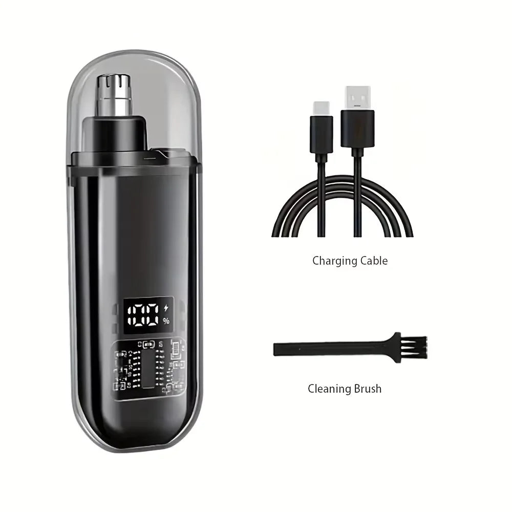 Suitable for men, USB charging nose and ear hair trimmer portable electric nose hair clipper, mini compact design, quick chargin