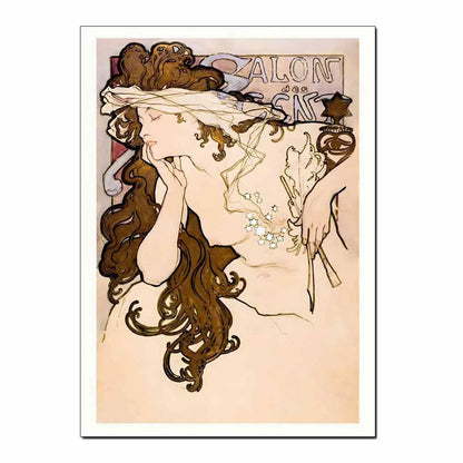 Art Nouveau Retro Poster Abstract Wallpaper Print Canvas Painting Wall Art Picture for Living Room Home Decor Aesthetic Mural