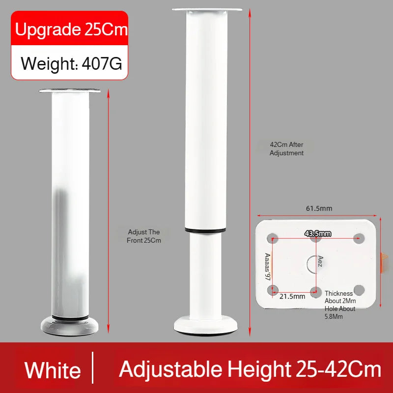 Home 4pcs Adjustable Height Furniture Support Legs, Black Telescopic Table Legs, Used for Tables, Bed Frames, TV Cabinets, Sofas