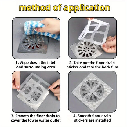 5-20Pcs Disposable Floor Drain Sticker Shower Drain Hair Catcher Cover Sink Strainers Hair Filters Bathtub Mesh Filter Sticker