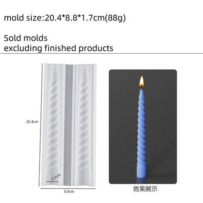 Geometric Spiral Candle Silicone Mold DIY Twisted Rod Wax Rod Silicone Mold Home Decor Tools Geometric Candle Making Supplies