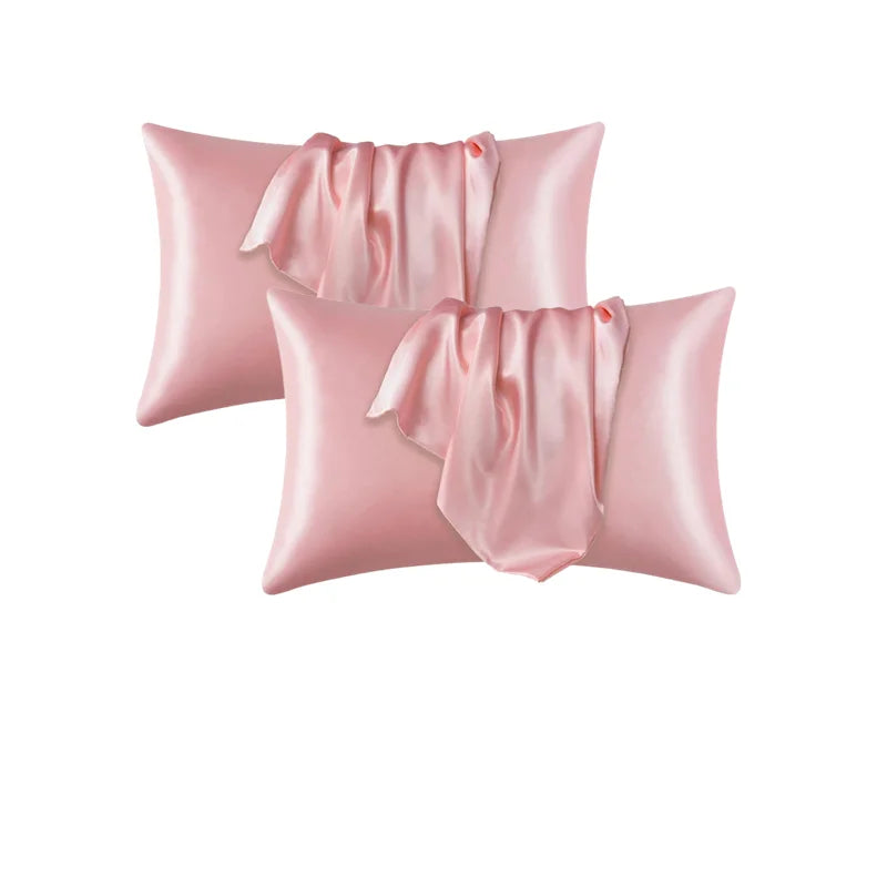 Pillowcase Silk Pillow Cover Silky Satin Hair Beauty Pillow case Comfortable Pillow Case Home Decor wholeStandard/Queen 1PC