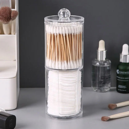 1pcs Acrylic Cotton Swab Makeup Organizer Cosmetics Storage Box Portable Make Up Cotton Pad Holder Container Storage Case
