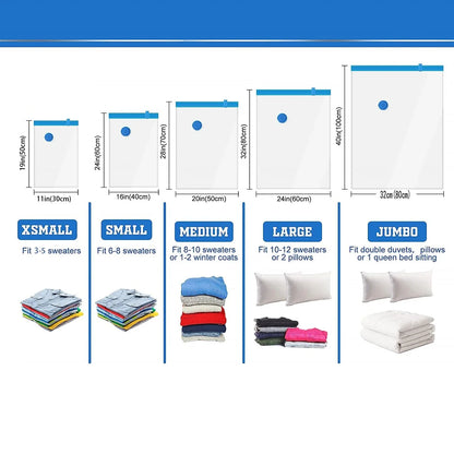 Vacuum Storage Bags, Space Saver Bags Compression for Comforters and Blankets, Sealer Clothes Travel Packing Organizer