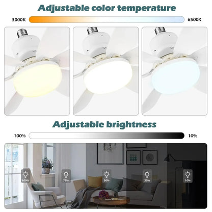 Ceiling Fan with Light with Remote Control E27 LED Ceiling Fan Lamps for Room Living Room Bedroom Kitchen Home Use