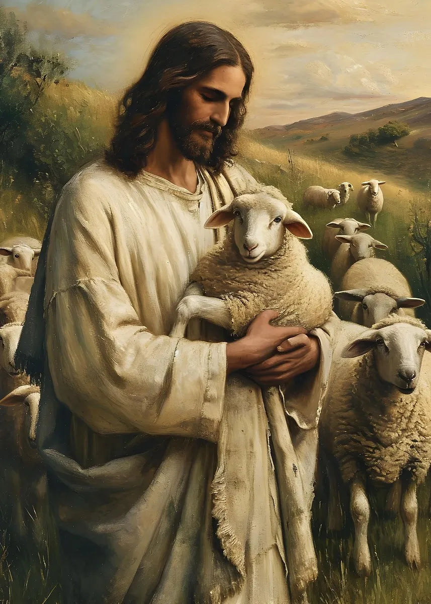 Retro Religion Jesus Walking On Water Lost Lamb Classic Posters Prints Canvas Painting Wall Art Picture Living Room Home Decor