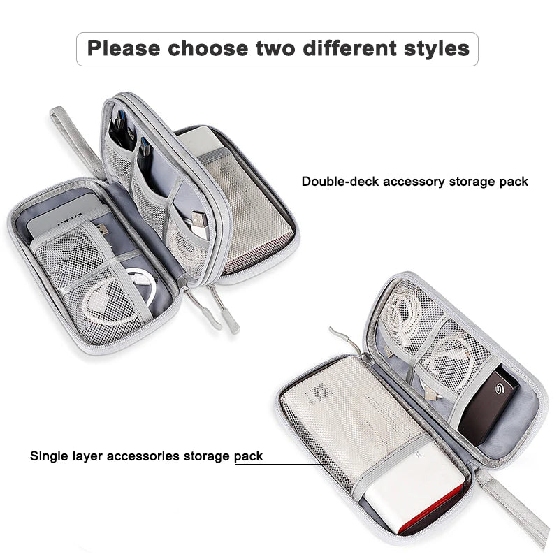 Waterproof Cable Storage Bag Digital Electronic Organizer Portable USB Data Line Charger Plug Storage Bag Travel Cable Organizer