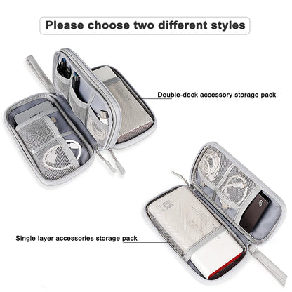 Waterproof Cable Storage Bag Digital Electronic Organizer Portable USB Data Line Charger Plug Storage Bag Travel Cable Organizer