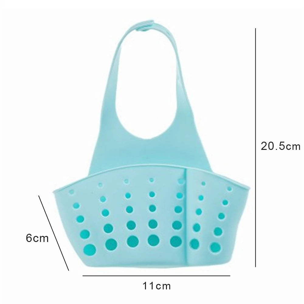 Home Storage Drain Basket Kitchen Sink Holder Adjustable Soap Sponge Shlf Hanging Drain Basket Bag Kitchen Accessories 2030