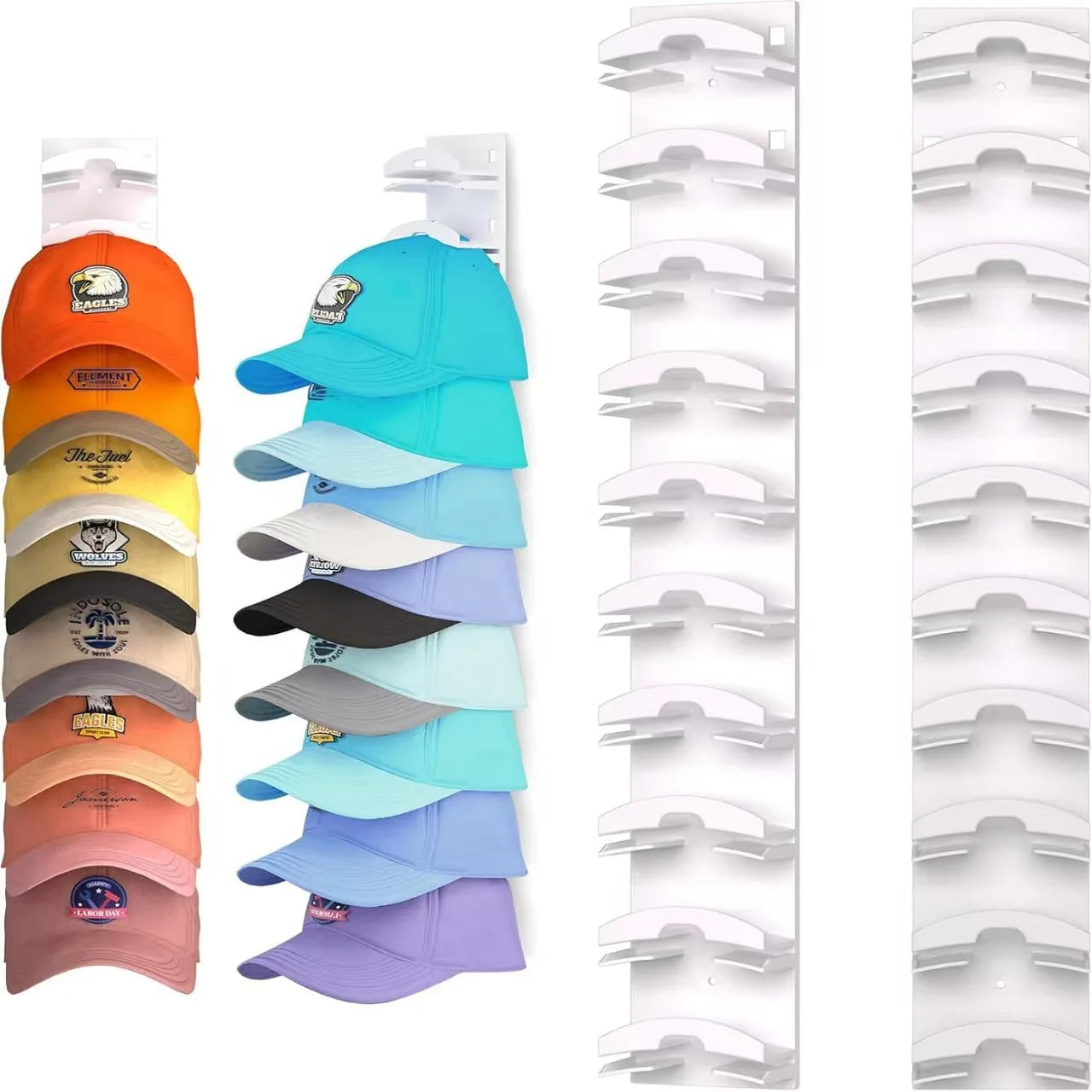 1pc Wall Mounted Display Shelf for 18 Caps & Hats, Multi-Layer, Decorative &Space Saving, Home Decor Organizer for Bedroom, Door